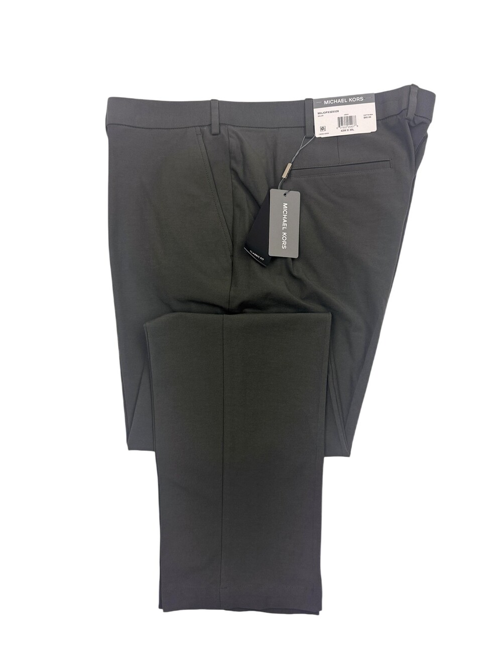 Michael Kors Performance Pants Mens 42x29 Army Green Bedford Classic Fit Stretch